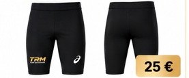 Cuissard homme Team Run Mantois, noir, logo TRM or