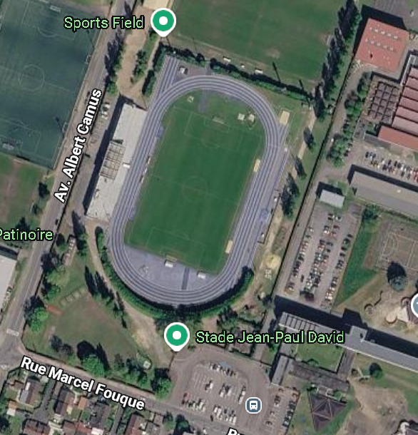 Vue satellite du Stade Jean-Paul David à Mantes-la-Jolie